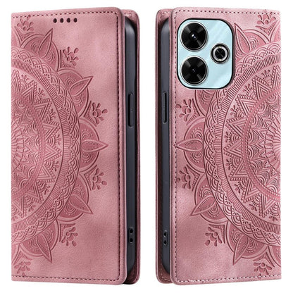 Hülle für Xiaomi Redmi 13 5G/4G Handyhülle Flip Case Cover Etui Mandala Rose