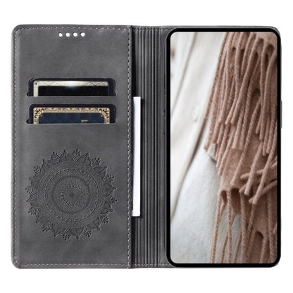 Hülle für Google Pixel 8a Handyhülle Flip Case Cover Tasche Etui Mandala Grau