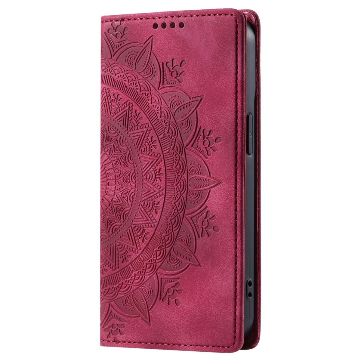 Hülle für Xiaomi Redmi 13 5G/4G Handyhülle Flip Case Cover Etui Mandala Rot