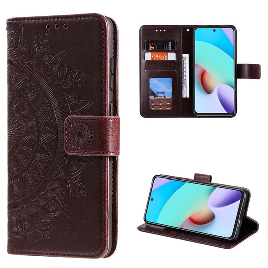 Hülle für Xiaomi Poco M4 Pro 5G/Redmi Note 11S 5G Handy Flip Case Mandala Braun