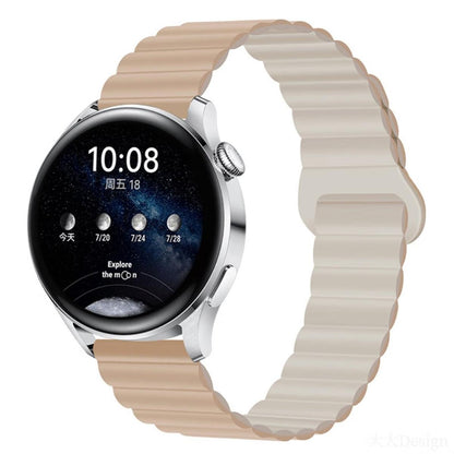 Armband für Samsung Galaxy Watch6/5/5Pro/4/3 Silikon Ersatzband 20mm magnetisch Beige/Grau