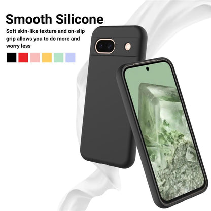 Hülle für Google Pixel 8a Handyhülle Silikon Case Cover Bumper Matt Schwarz