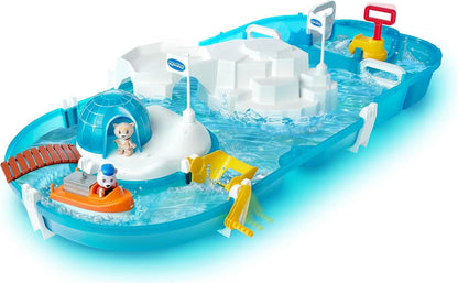 AquaPlay - Polar - Wasserbahn mit Eisberg, Stausee und Rampe für einen Wasserfall, inklusive Spielfigur Olivia mit Farbwechsel-Funktion, für Kinder ab 3 Jahren 8700001522 Türkis