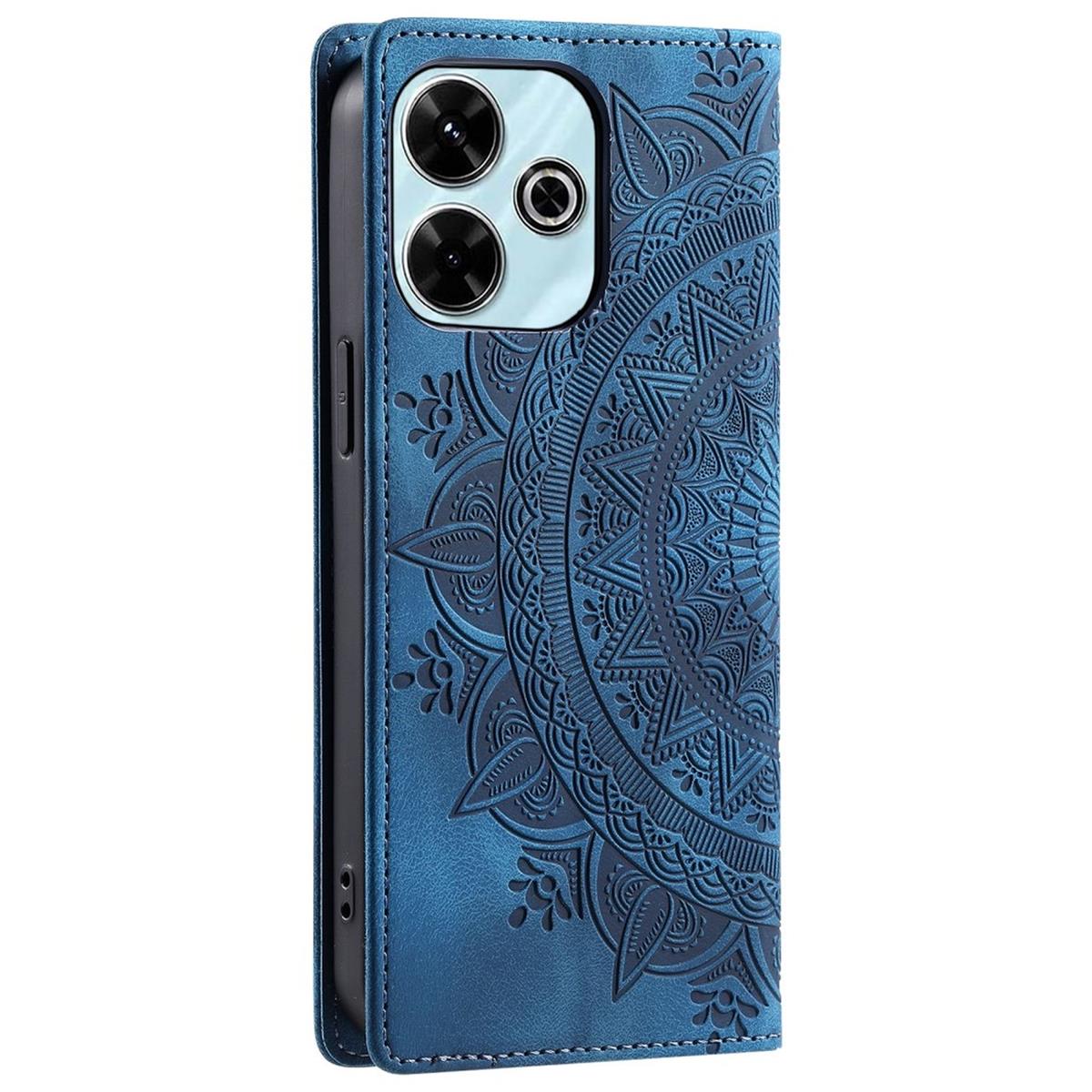 Hülle für Xiaomi Redmi 13 5G/4G Handyhülle Flip Case Cover Etui Mandala Blau