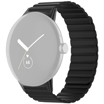 Armband für Google Pixel Watch 1/2 Silikon Ersatzband Strap magnetisch Schwarz