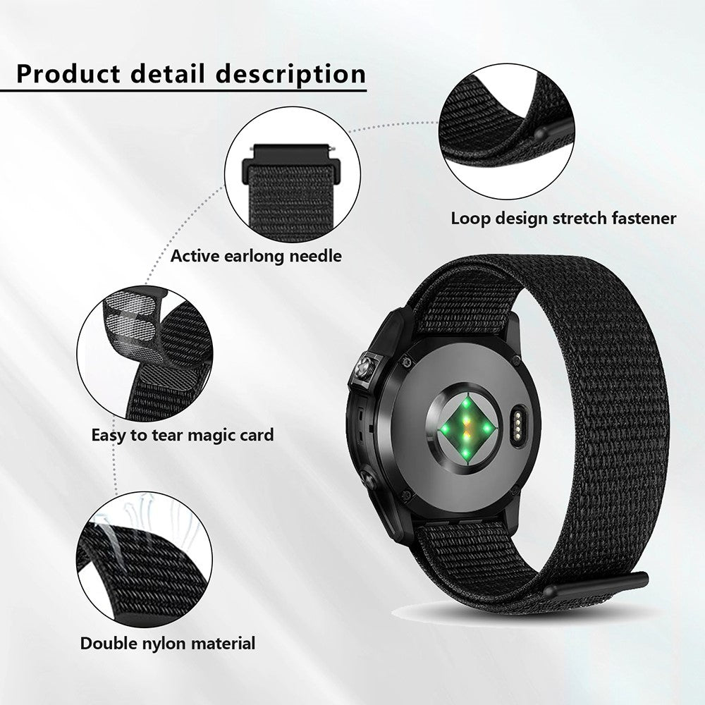 Armband für Samsung Galaxy Watch6/5/5Pro/4/3 Klettverschluss Nylon Grau-Olivgrün