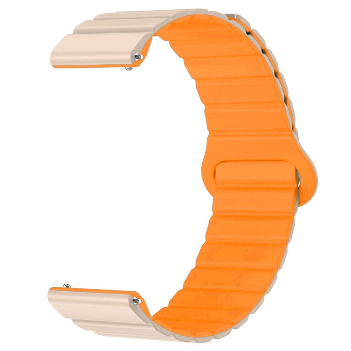 Armband für Samsung Galaxy Watch6/5/5Pro/4/3 Silikon Ersatzband 20mm magnetisch Orange/Grau