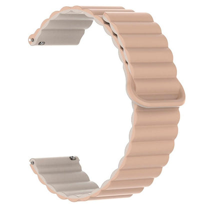 Armband für Samsung Galaxy Watch6/5/5Pro/4/3 Silikon Ersatzband 20mm magnetisch Beige/Grau