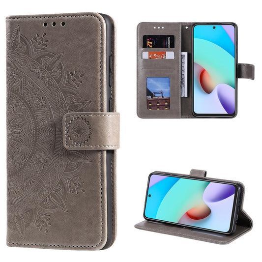 Hülle für Xiaomi Poco M4 Pro 5G/Redmi Note 11S 5G Handy Flip Case Mandala Grau