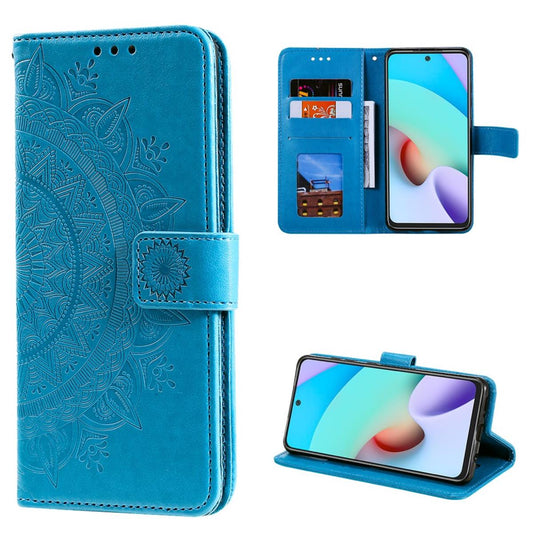 Hülle für Xiaomi Poco M4 Pro 5G/Redmi Note 11S 5G Handy Flip Case Mandala Blau