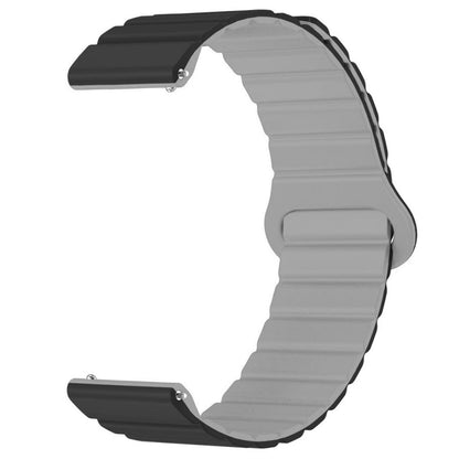 Armband für Samsung Galaxy Watch6/5/5Pro/4/3 Silikon Ersatzband 20mm magnetisch Grau/Schwarz