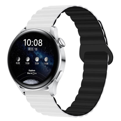 Armband für Samsung Galaxy Watch6/5/5Pro/4/3 Silikon Ersatzband 20mm magnetisch Weiß/Schwarz