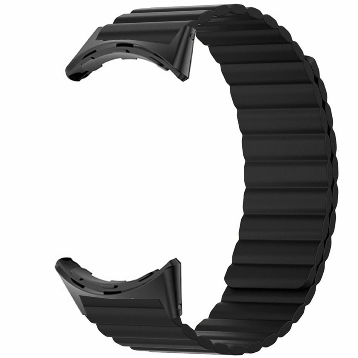 Armband für Google Pixel Watch 1/2 Silikon Ersatzband Strap magnetisch Schwarz