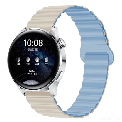 Armband für Samsung Galaxy Watch 3/1/Gear2/S3 Silikon Band 22mm magnetisch Grau/Blau