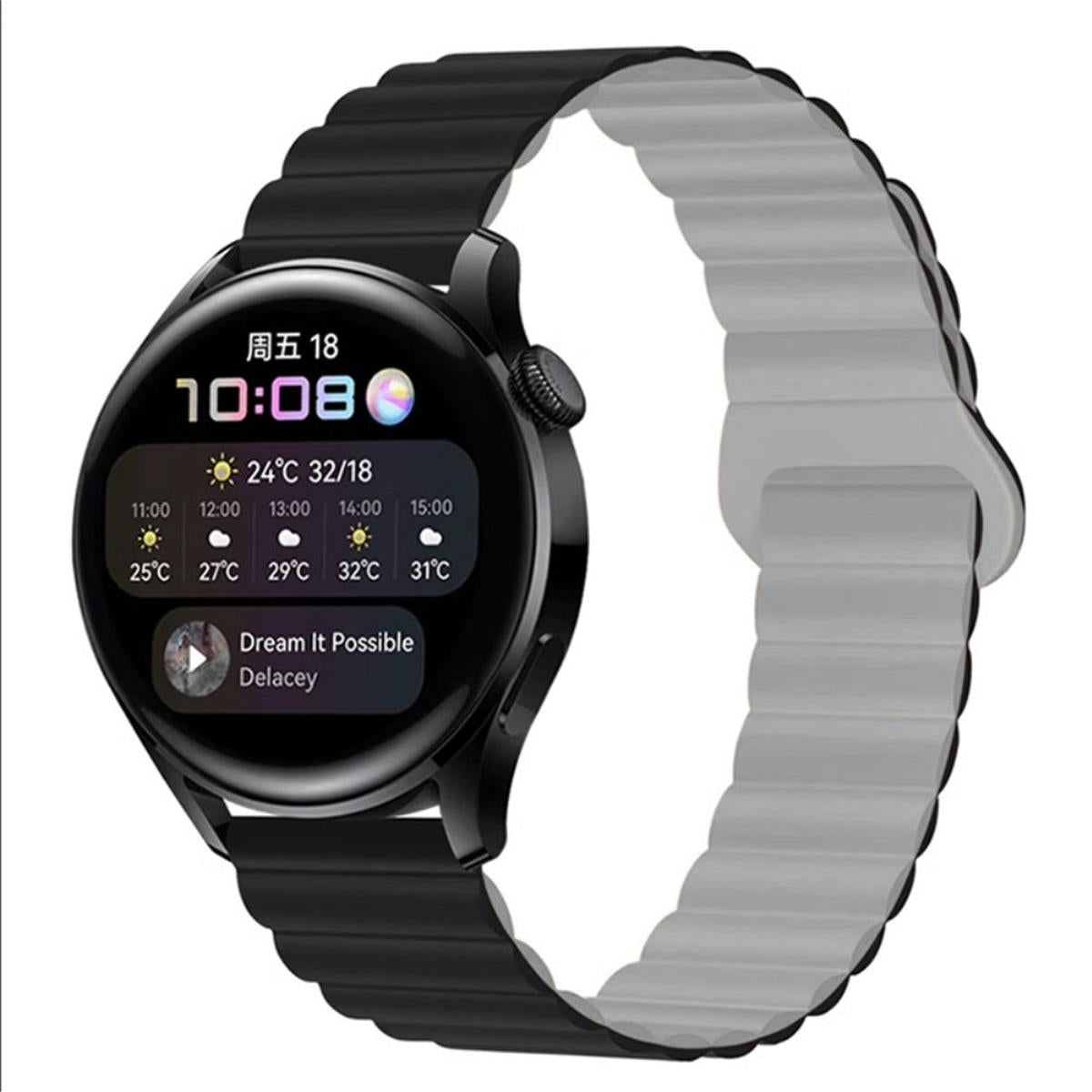 Armband für Samsung Galaxy Watch6/5/5Pro/4/3 Silikon Ersatzband 25mm magnetisch