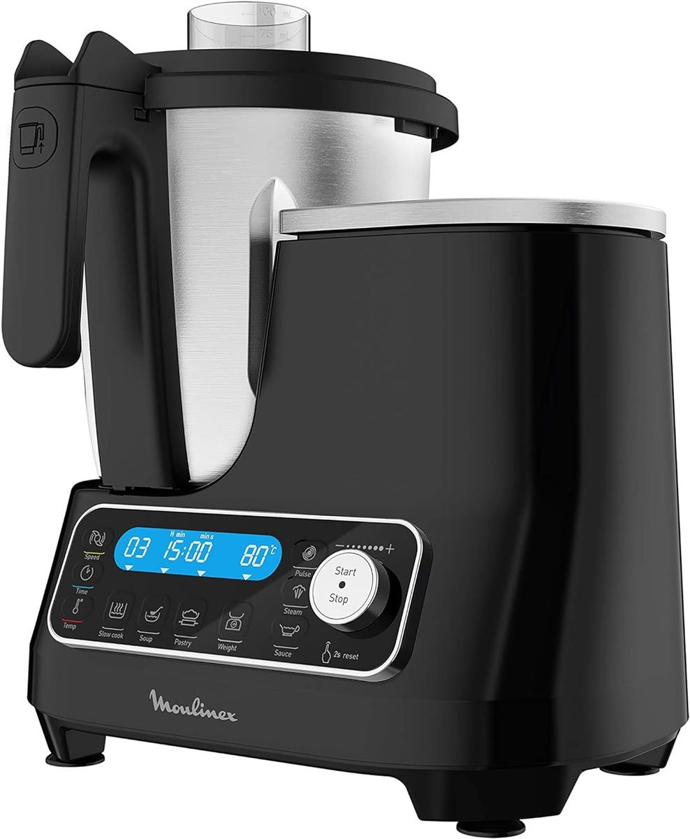 Moulinex HF4568 Click Chef Küchenmaschine mit Kochfunktion | 1400 Watt | 12 Geschwindigkeitsstufen | 3,6 Liter