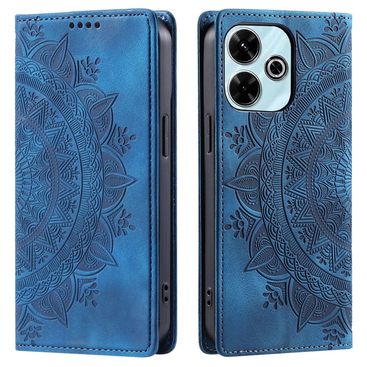 Hülle für Xiaomi Redmi 13 5G/4G Handyhülle Flip Case Cover Etui Mandala Blau