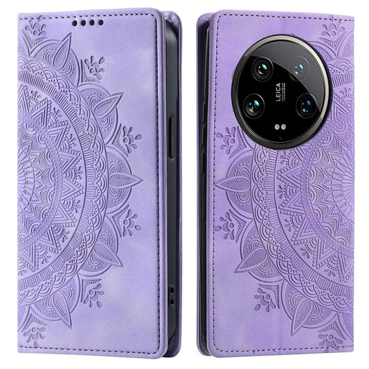 Hülle für Xiaomi 14 Ultra Handyhülle Flip Case Cover Tasche Etui Mandala Lila