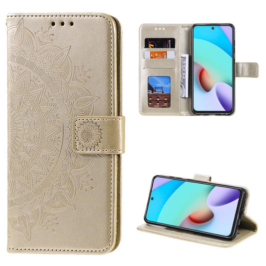 Hülle für Xiaomi Poco M4 Pro 5G/Redmi Note 11S 5G Handy Flip Cover Mandala Gold