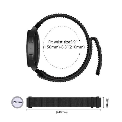 Armband für Samsung Galaxy Watch6/5/5Pro/4/3 Bracelet elastisch Nylon Schwarz