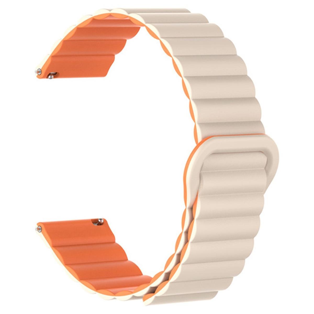 Armband für Samsung Galaxy Watch6/5/5Pro/4/3 Silikon Ersatzband 20mm magnetisch Orange/Grau