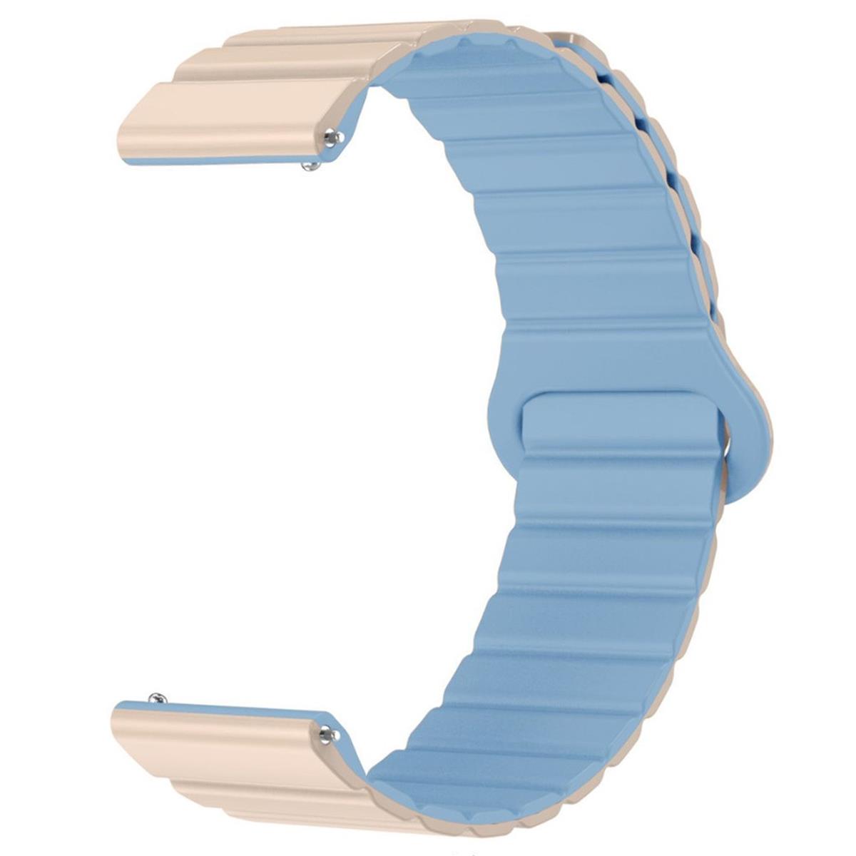 Armband für Samsung Galaxy Watch6/5/5Pro/4/3 Silikon Ersatzband 20mm magnetisch Grau/Blau