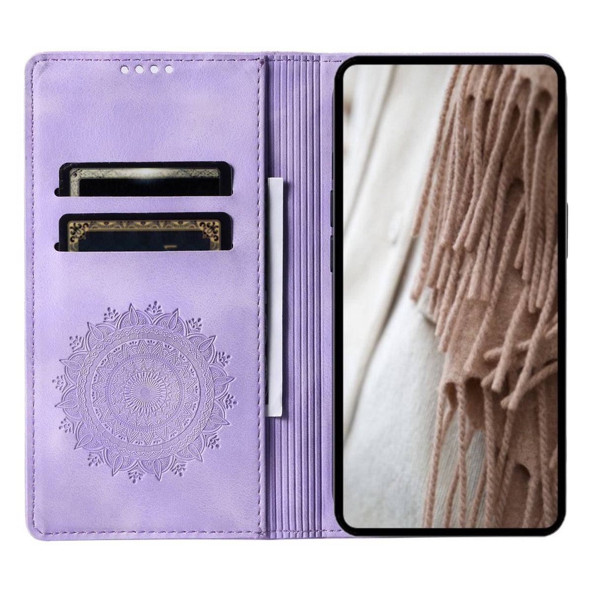 Hülle für Xiaomi Redmi 13 5G/4G Handyhülle Flip Case Cover Etui Mandala Lila