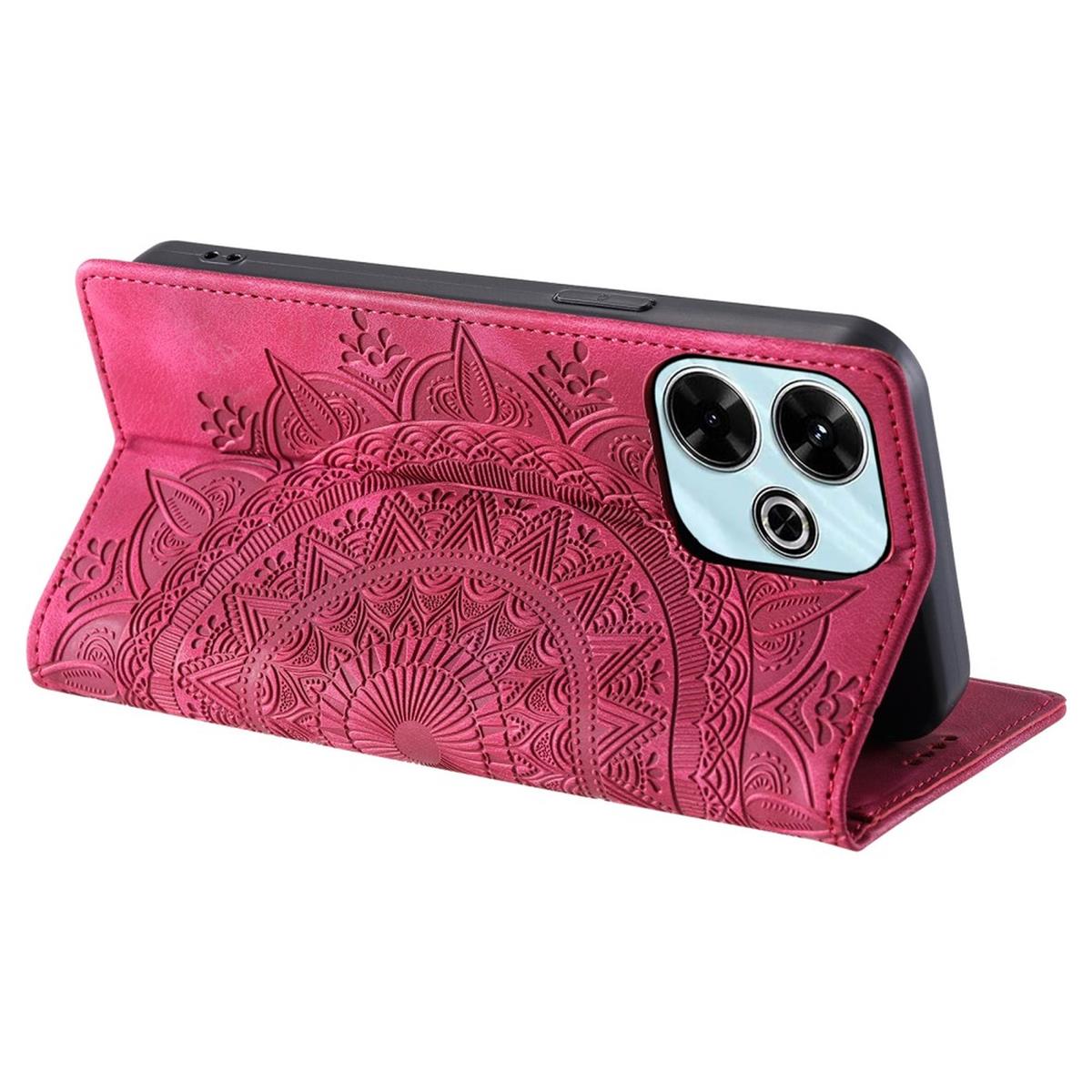 Hülle für Xiaomi Redmi 13 5G/4G Handyhülle Flip Case Cover Etui Mandala Rot