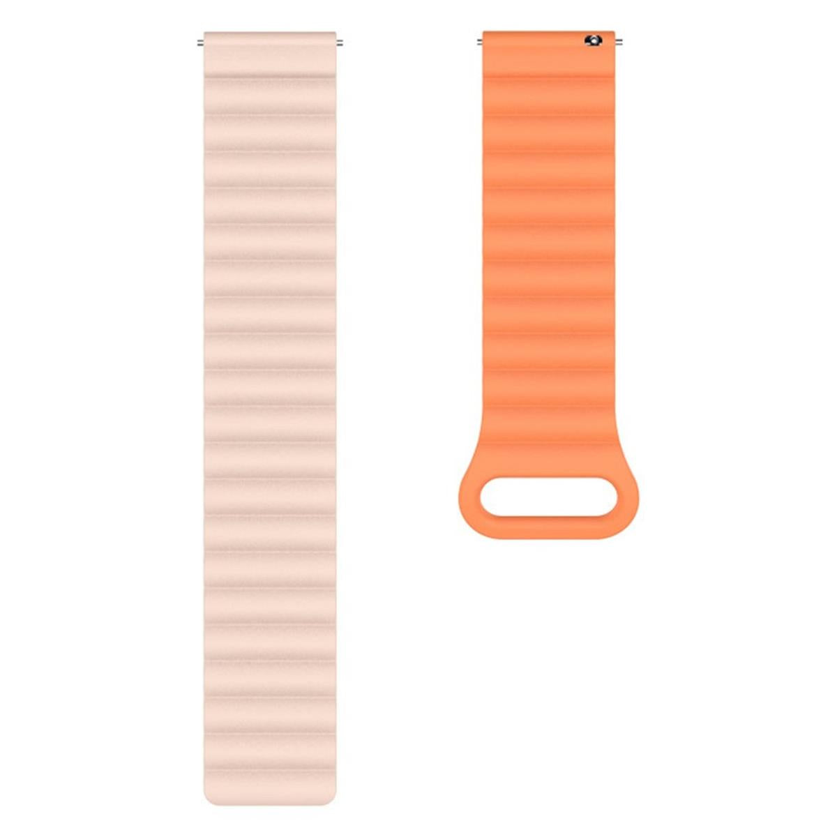 Armband für Samsung Galaxy Watch6/5/5Pro/4/3 Silikon Ersatzband 20mm magnetisch Orange/Grau