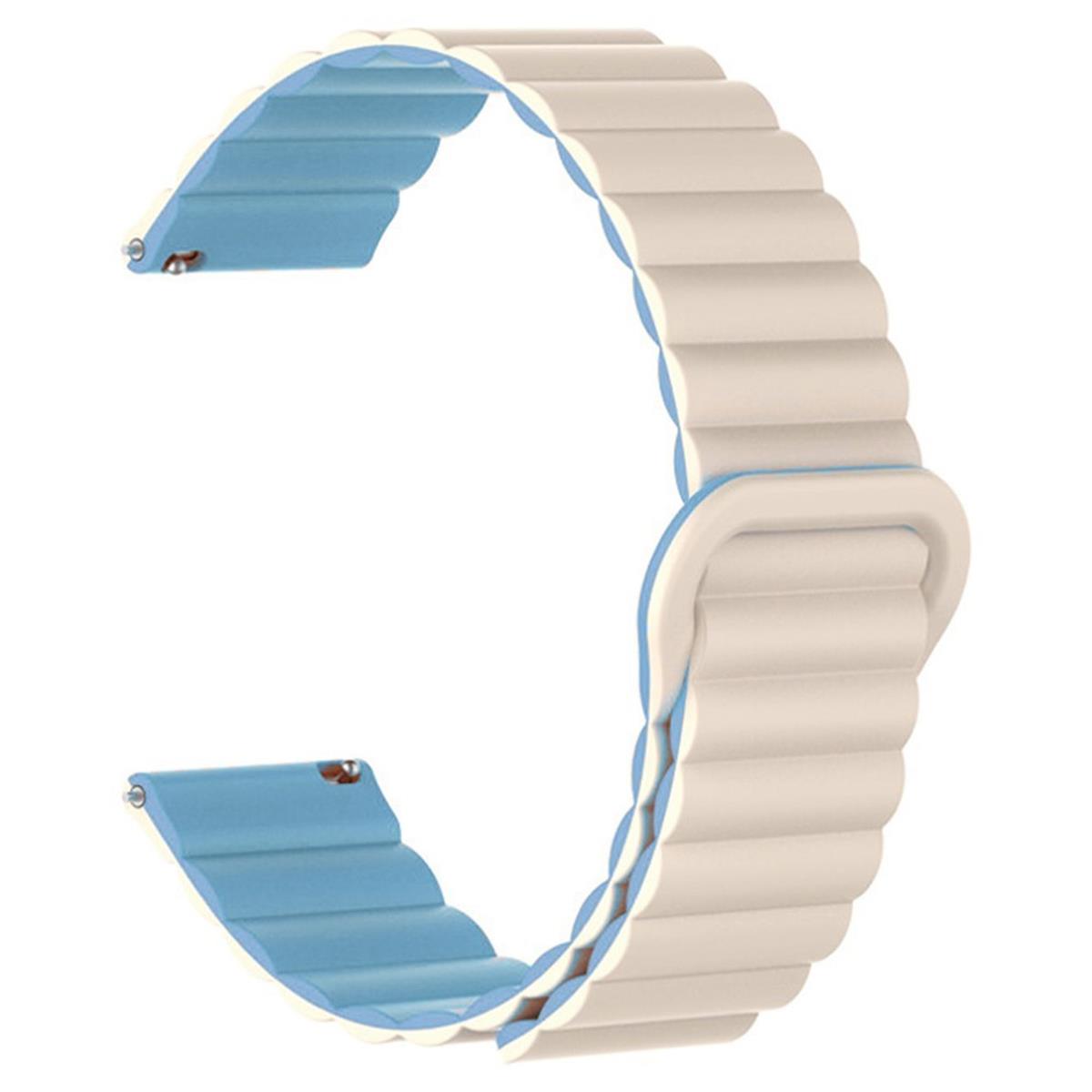 Armband für Samsung Galaxy Watch6/5/5Pro/4/3 Silikon Ersatzband 20mm magnetisch Grau/Blau