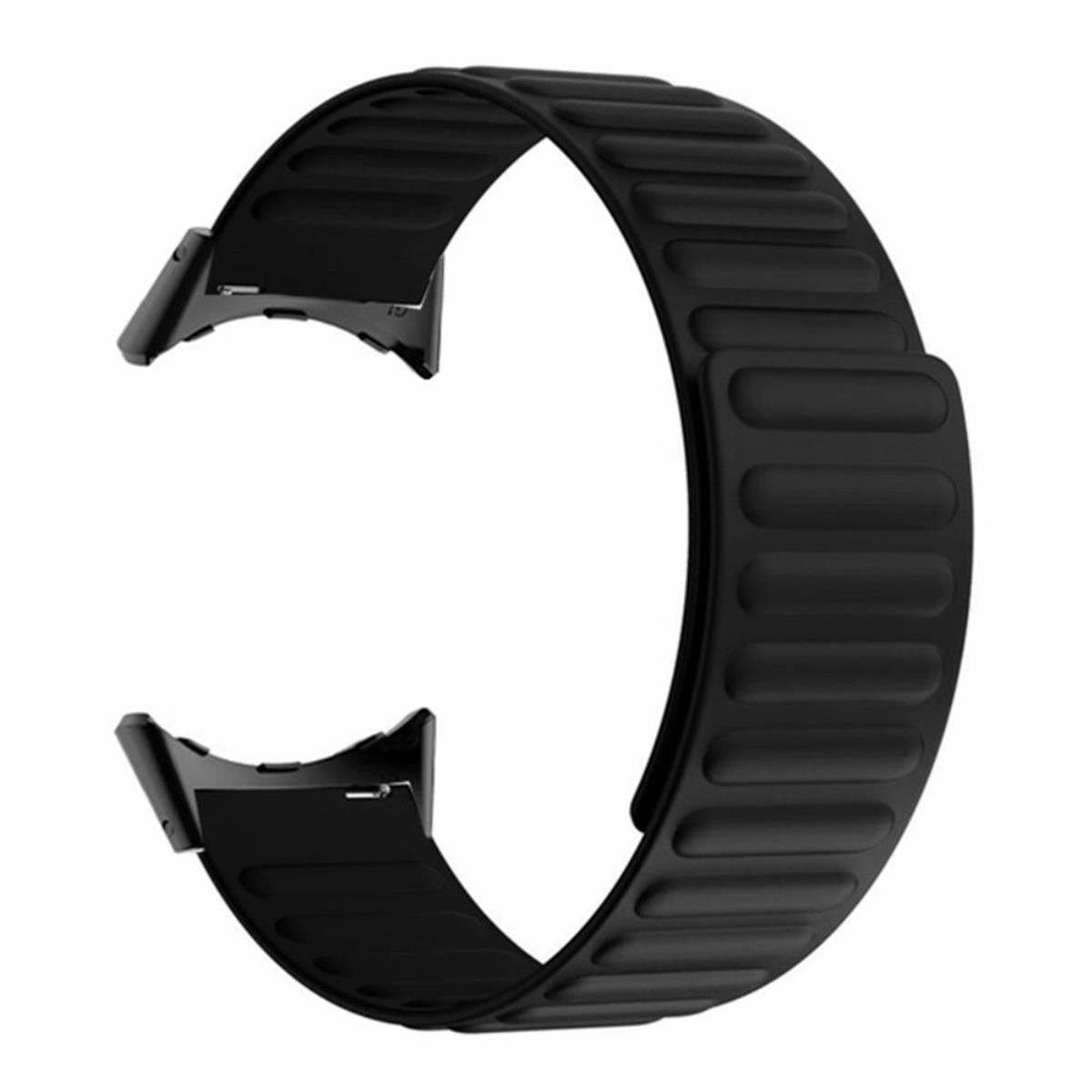 Armband für Google Pixel Watch 1/2 Silikon Ersatzband Strap magnetisch Schwarz