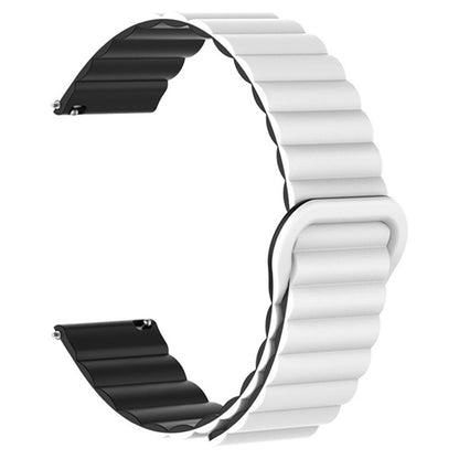 Armband für Samsung Galaxy Watch6/5/5Pro/4/3 Silikon Ersatzband 20mm magnetisch Weiß/Schwarz