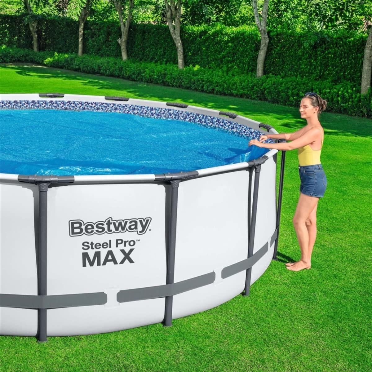 Bestway Flowclear™ Solarabdeckplane Ø 417 cm, für runde 457 cm, 427 cm / 547 cm, Aufstellpools, blau