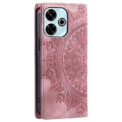 Hülle für Xiaomi Redmi 13 5G/4G Handyhülle Flip Case Cover Etui Mandala Rose