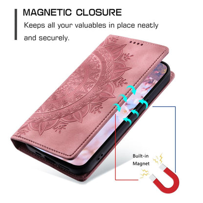 Hülle für Xiaomi Redmi 13 5G/4G Handyhülle Flip Case Cover Etui Mandala Rose