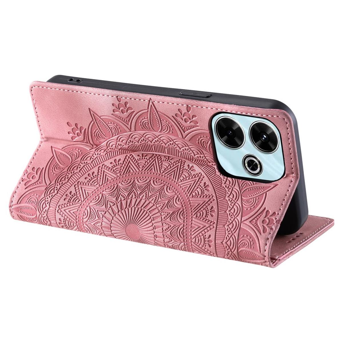 Hülle für Xiaomi Redmi 13 5G/4G Handyhülle Flip Case Cover Etui Mandala Rose