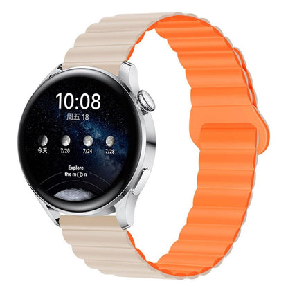 Armband für Samsung Galaxy Watch 3/1/Gear2/S3 Silikon Band 22mm magnetisch Orange/Grau