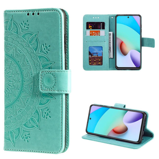 Hülle für Xiaomi Poco M4 Pro 5G/Redmi Note 11S 5G Handy Flip Case Mandala Grün