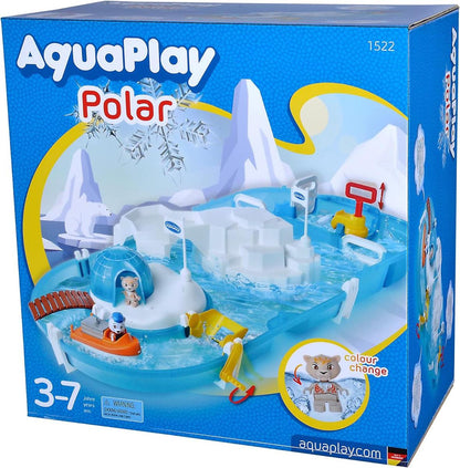 AquaPlay - Polar - Wasserbahn mit Eisberg, Stausee und Rampe für einen Wasserfall, inklusive Spielfigur Olivia mit Farbwechsel-Funktion, für Kinder ab 3 Jahren 8700001522 Türkis