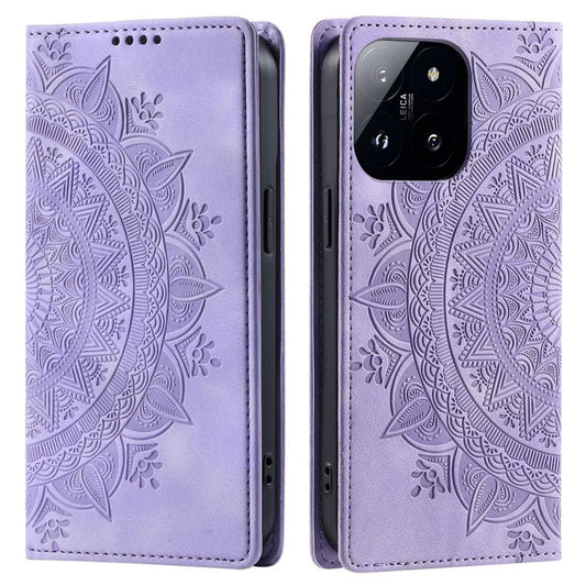 Hülle für Xiaomi 14 Handyhülle Flip Case Cover Schutz Tasche Etui Mandala Lila