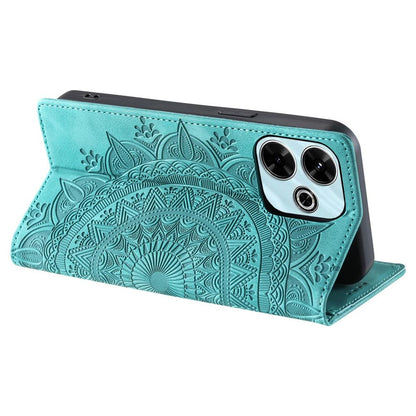 Hülle für Xiaomi Redmi 13 5G/4G Handyhülle Flip Case Cover Etui Mandala Grün