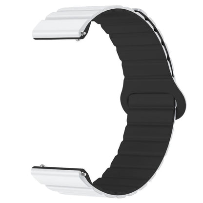 Armband für Samsung Galaxy Watch6/5/5Pro/4/3 Silikon Ersatzband 20mm magnetisch Weiß/Schwarz