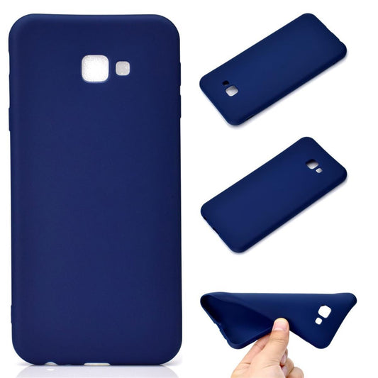 Hülle für Samsung Galaxy J4+ Handy Cover Silikon Case Tasche Bumper Matt Blau