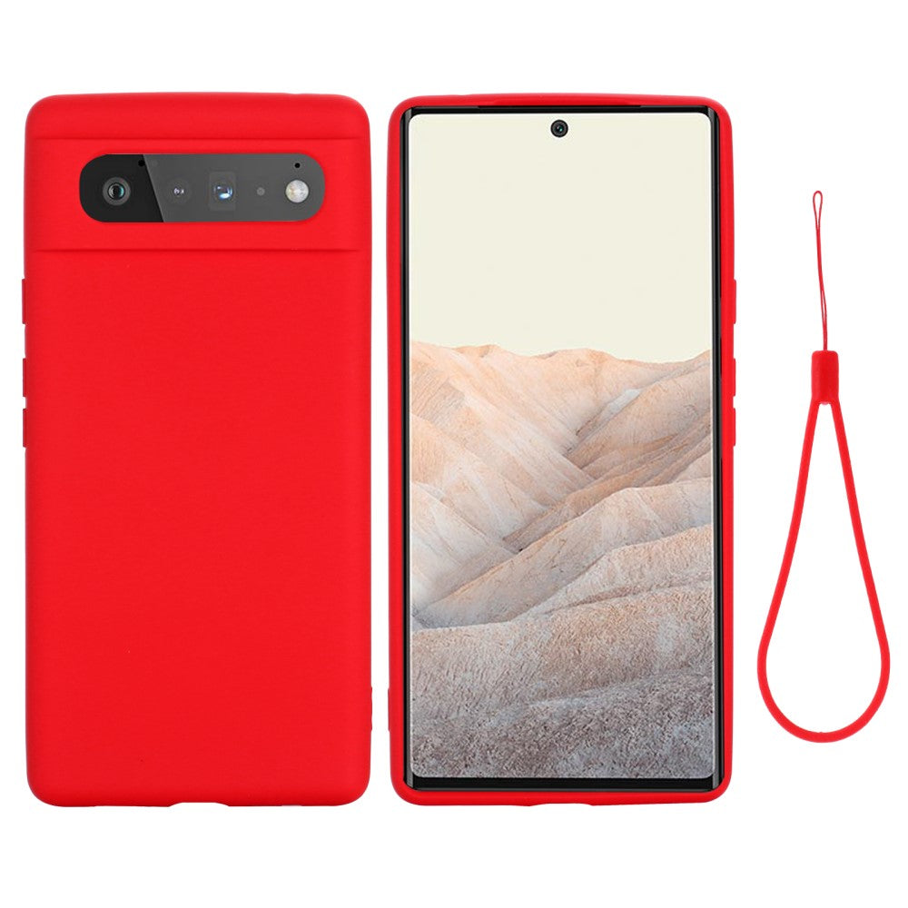 Hülle für Google Pixel 6 Handy Silikon Case Cover Bumper Schutzhülle Matt Rot