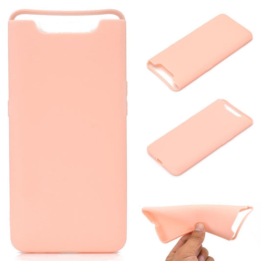 Hülle für Samsung Galaxy A80 Handyhülle Silikon Cover Schutzhülle Tasche Case matt Rosa