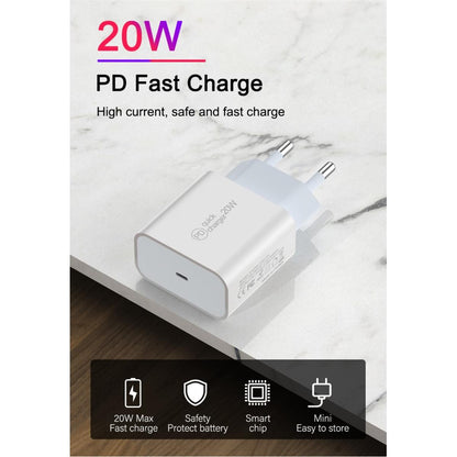 Netzteil Schnell Ladegerät USB PD Quick Charger Netzstecker Universal USB-C 20W