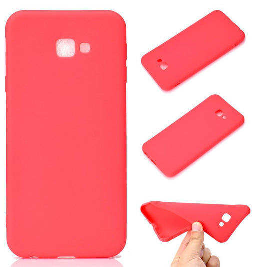 Hülle für Samsung Galaxy J4+ Handy Cover Silikon Case Tasche Bumper Matt Rot