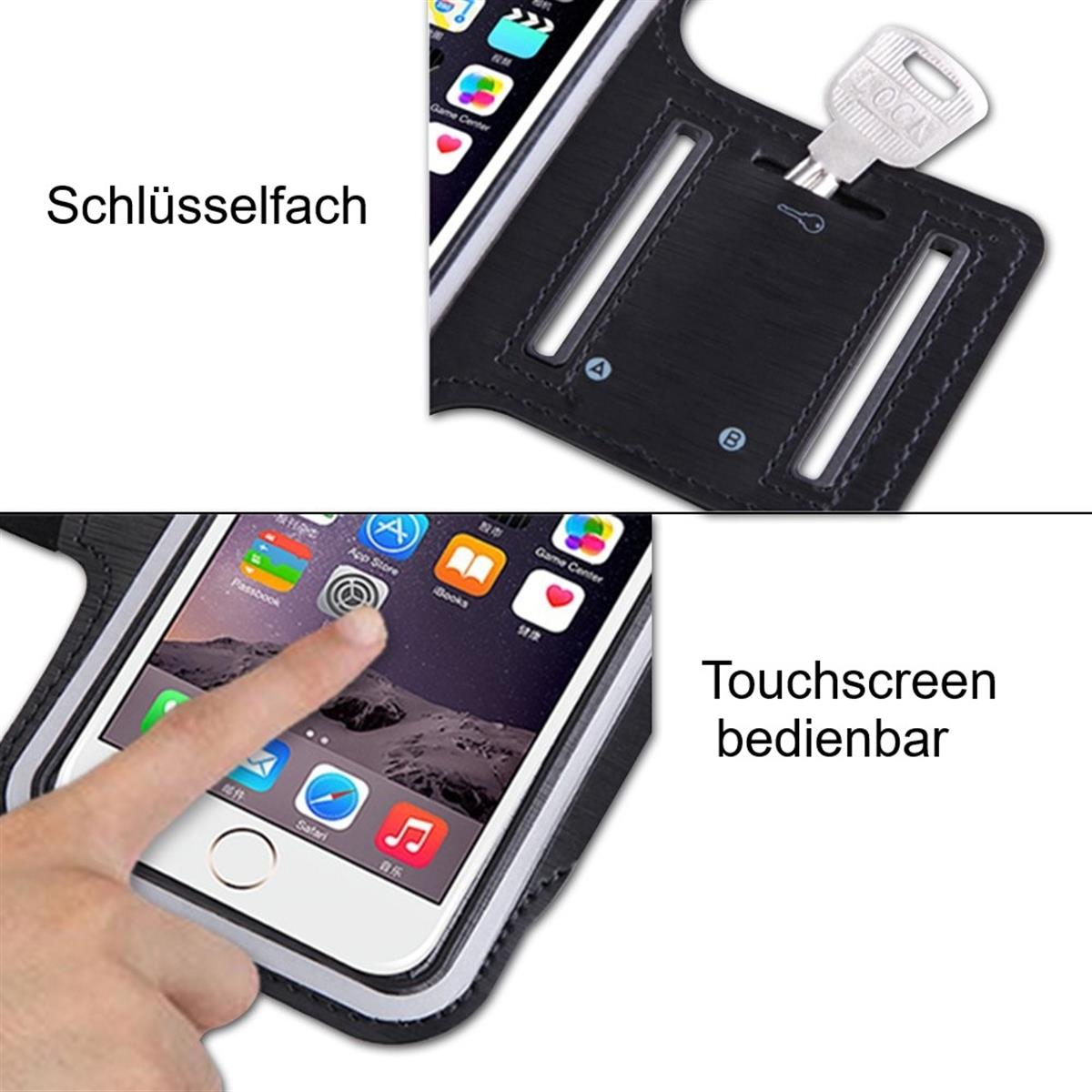 Universal Sport Armband Handy Tasche für Smartphones von 6,6" bis 6,9" Weiß