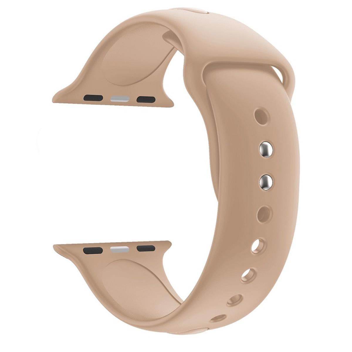 Sportarmband für Apple Watch 49/45/44/42mm Silikon Series Ultra/8/7/6/SE/5 Beige