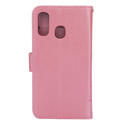 Hülle für Samsung Galaxy A40 Handyhülle Flip Case Schutz Schmetterling Rosa